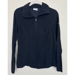 Columbia Mens XS 1/4 Zip Fleece Sweater Black Long Sleeve High Neck Pullover